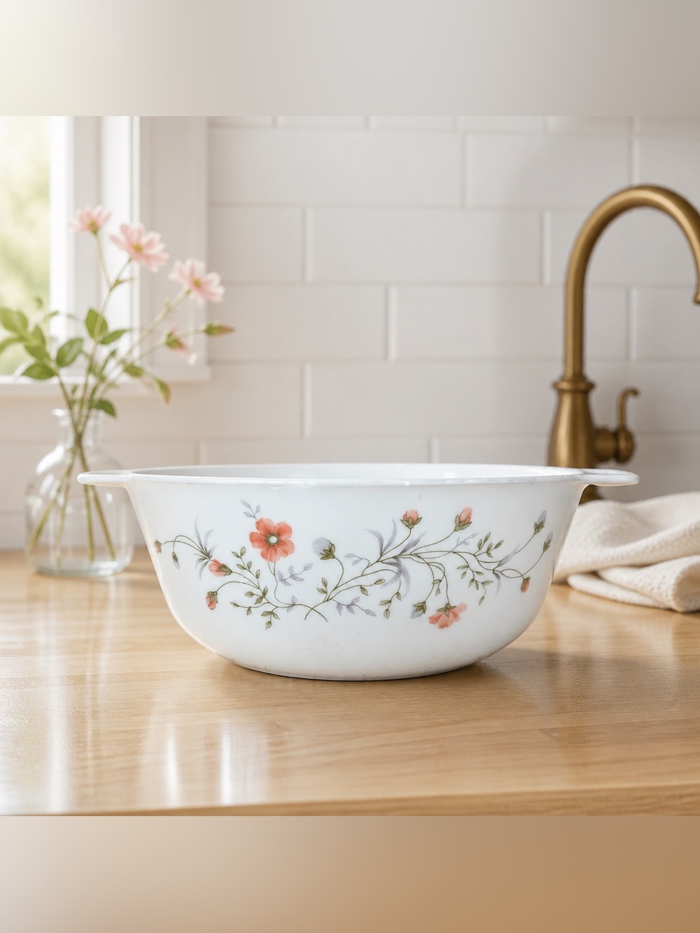Vintage Pyrex “JAJ Emily/Spring Garden” Round Casserole Dish